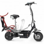 Scooter with Rack from right side and open Battery room